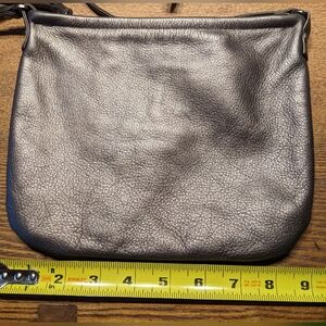 Rough & Tumble Crossbody Clutch "Pewter" Grey Shimmer Leather LIKE NEW